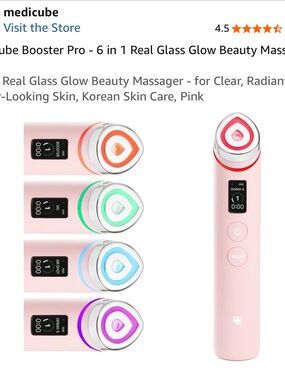 medicube Pink Real Glass Glow Beauty Massager - LED Facial Massager
